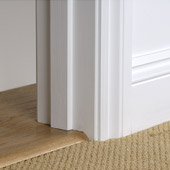 Detail of Solid Oak Ramp fitted to carpet. 