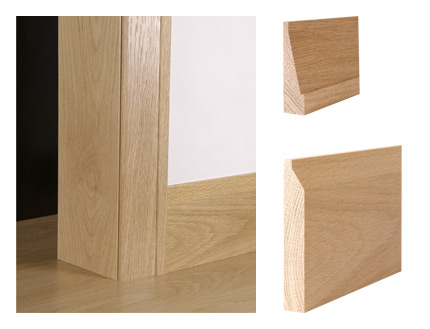 Solid oak contemporary architrave and skirting board