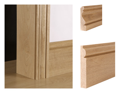 Solid oak period ogee bead architrave and torus skirting board