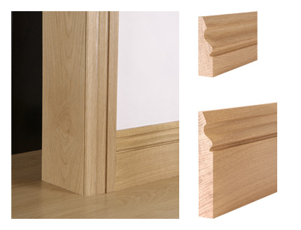 Solid oak ogee architrave and skirting board
