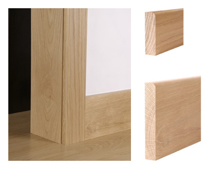 Solid oak pencil round architrave and skirting board