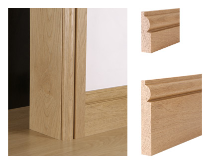 Solid oak torus architrave and skirting board