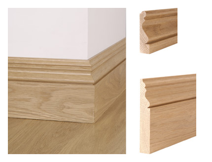 Solid oak ogee bead skirting board and architrave